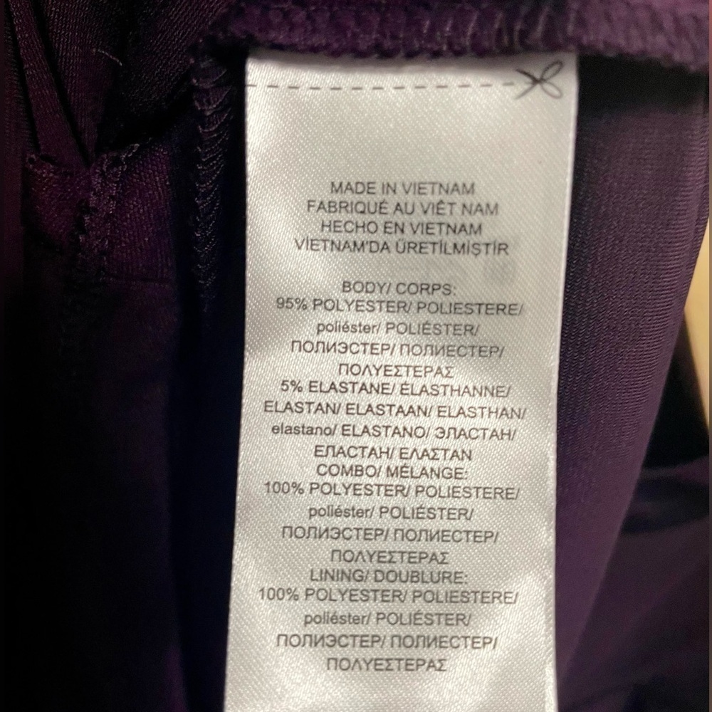 CHAPS - Faux Wrap Dress Purple. - Picture 5 of 5